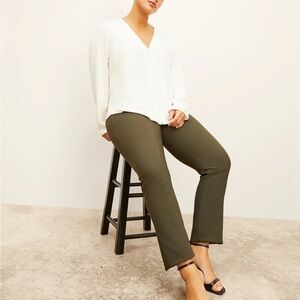 MM LaFleur The Foster Cigarette PowerStretch Pull On Adjustable Button Hem Pant